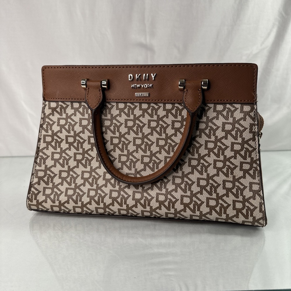DKNY- Donna Karen- Top Zip-Brown and Tan Handbag